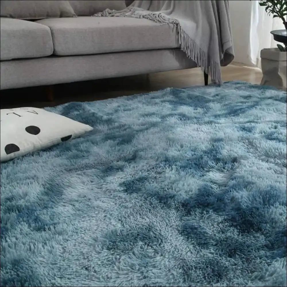 Tapis de chambre à fourrure moderne bleu nuit tapis bleu 