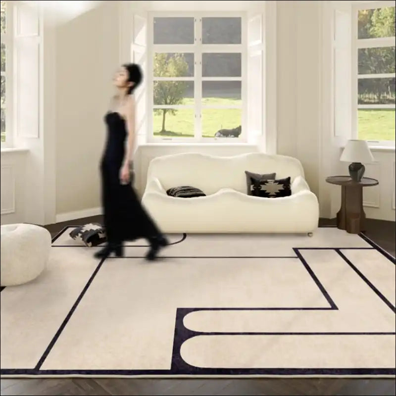 tapis de salon moderne contemporain beige 80x120cm Tapis 