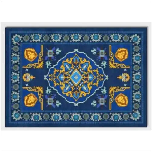 Tapis de salon persan style baroque bleu 80x120cm Tapis 