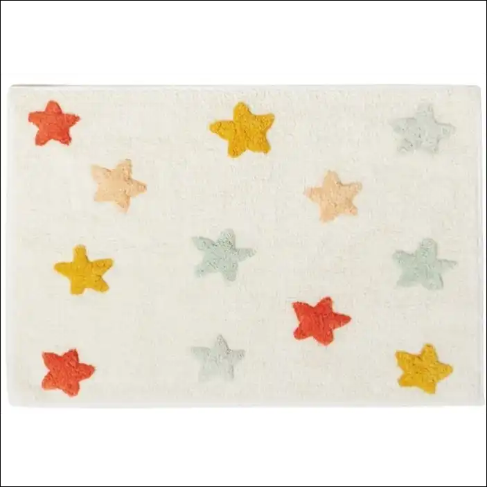 Tapis pour chambre de bebe Star coloré 40x60cm Tapis beige