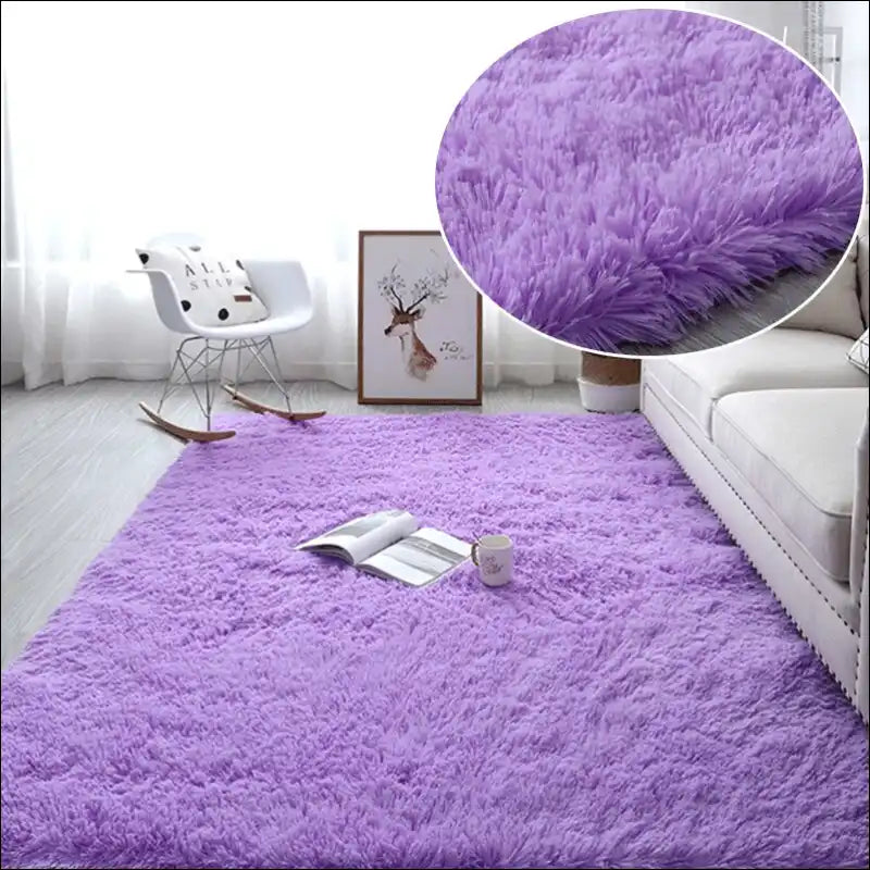 Tapis de chambre à fourrure moderne violet 80x200cm Tapis de