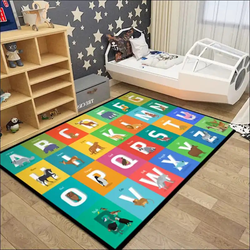 Tapis de chambre d’enfant Alphabet multicolore Tapis chambre