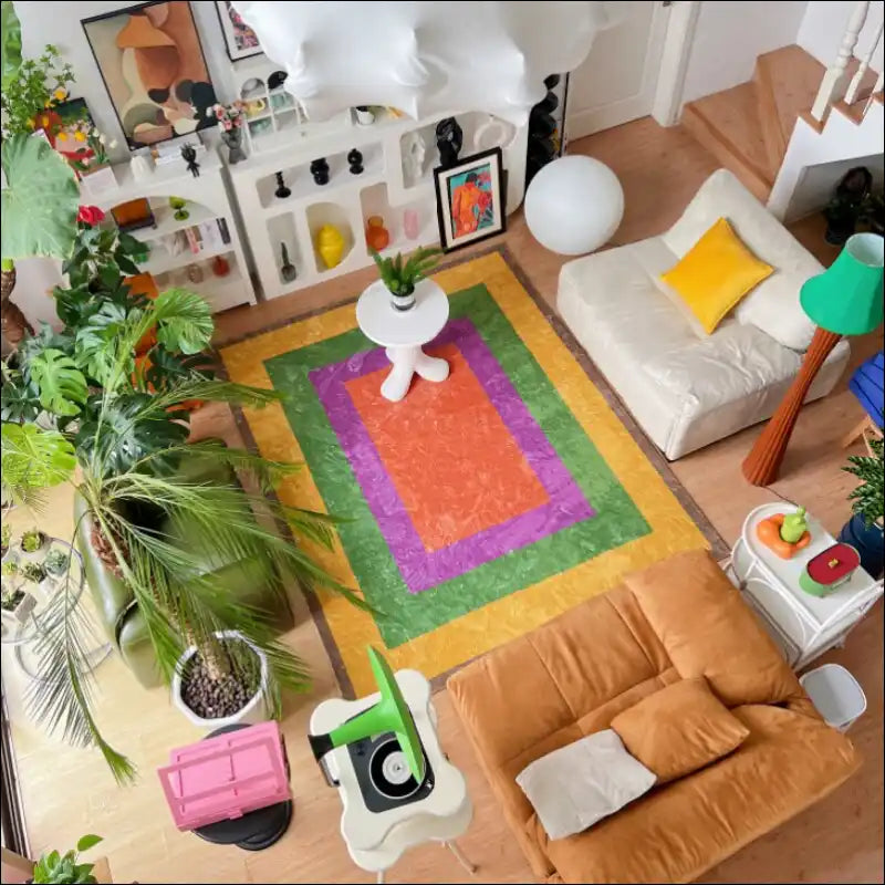 Living Room Decorative Carpets Fashion Trendy Cool Colorful 