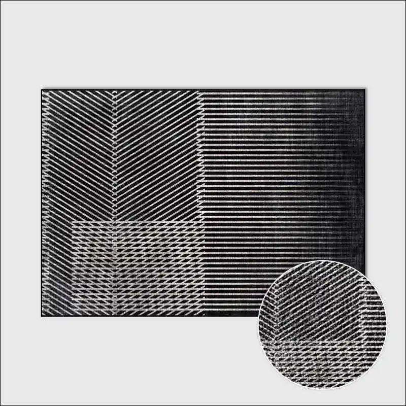 Tapis de salon moderne noir contemporain 80x160cm Tapis 