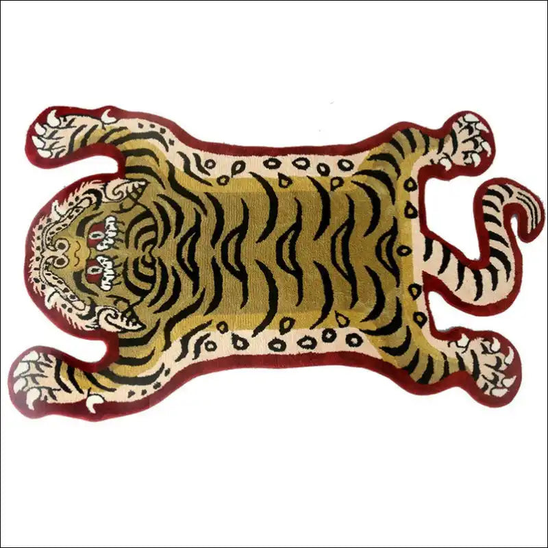 Tapis de sol à fourure tigre japonais MARRON / 100x60 Tapis 