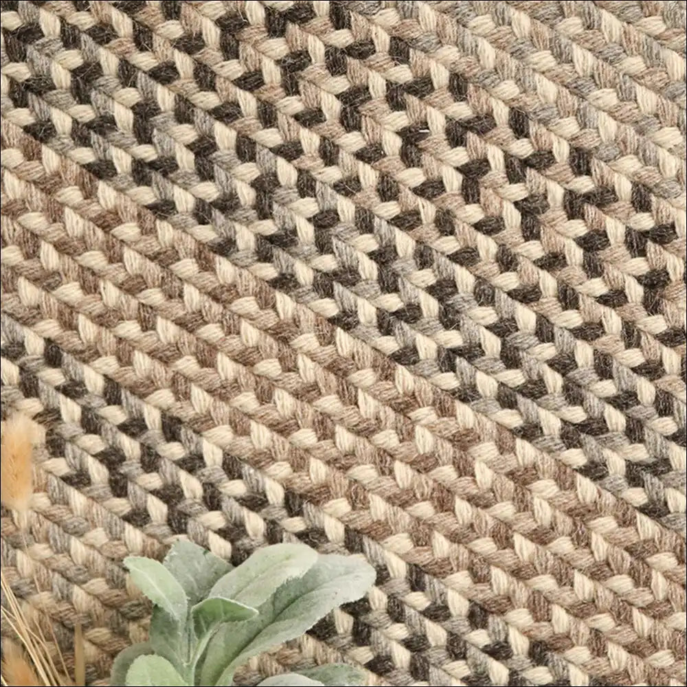 Tapis en laine naturel ovale 90x150cm Tapis gris